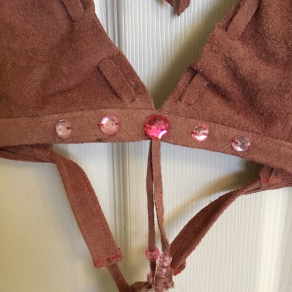 NEW! VINTAGE! Leather Bikini Set Burning Man Size XSM - Picture 5 of 9